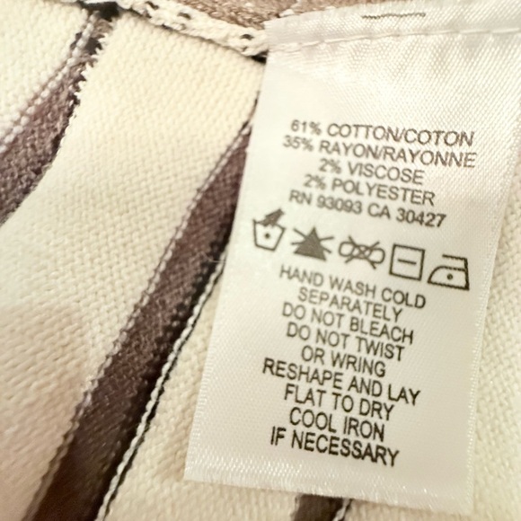 NWOT NIC + ZOE Autumn Crave Cardigan Ivory/Brown Size Medium MSRP $158 - Picture 9 of 10